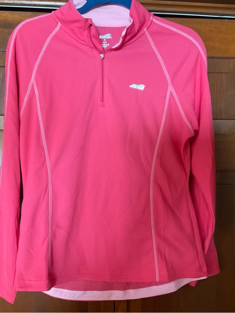 Avia Bright Pink Long-Sleeve Quarter-Zip Performance Top